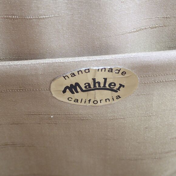 Vintage 60s 70s MAHLER Handmade Leather & Woven Kiss Lock Frame Handbag RARE - Picture 9 of 16